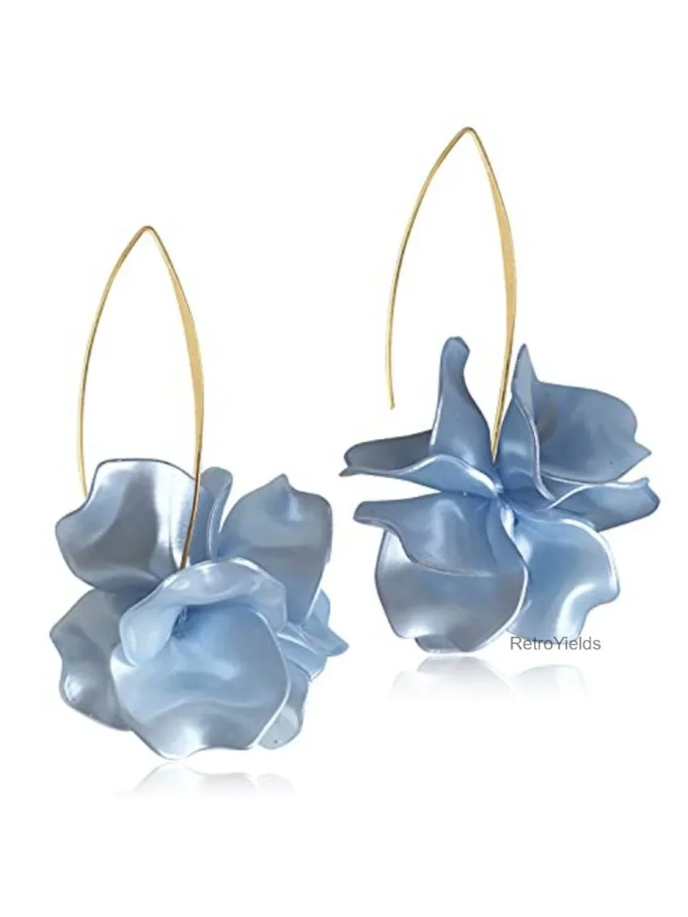 Handmade Bohemian Acrylic Flower Petal Dangle Drop Earrings for Women